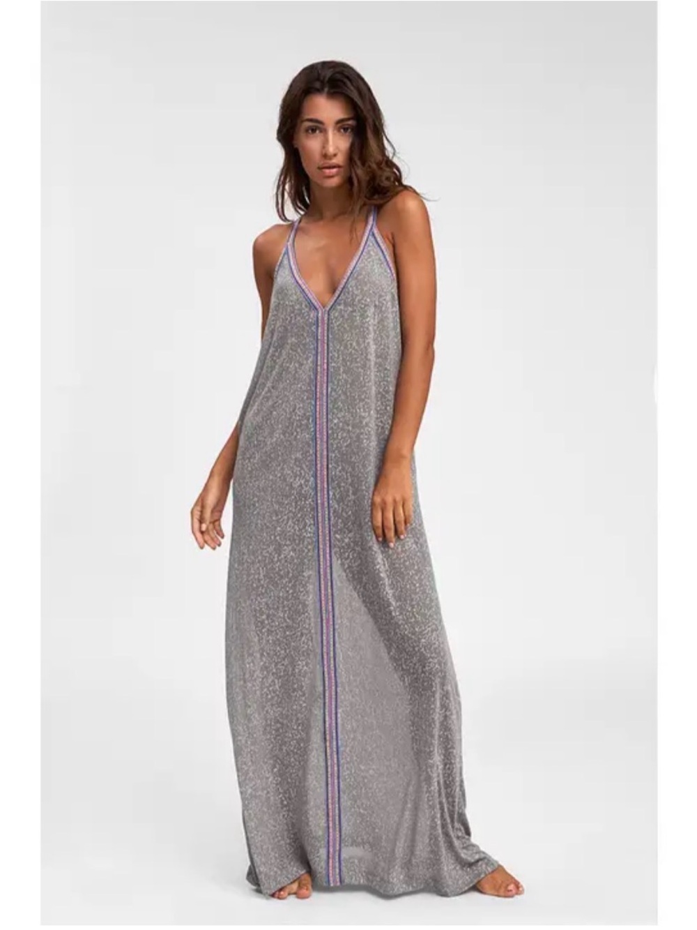 Pitusa Inca Sundress Women's Size Standard 6-14 Gray NWT Maxi Beach Cover Up